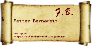 Fetter Bernadett névjegykártya
